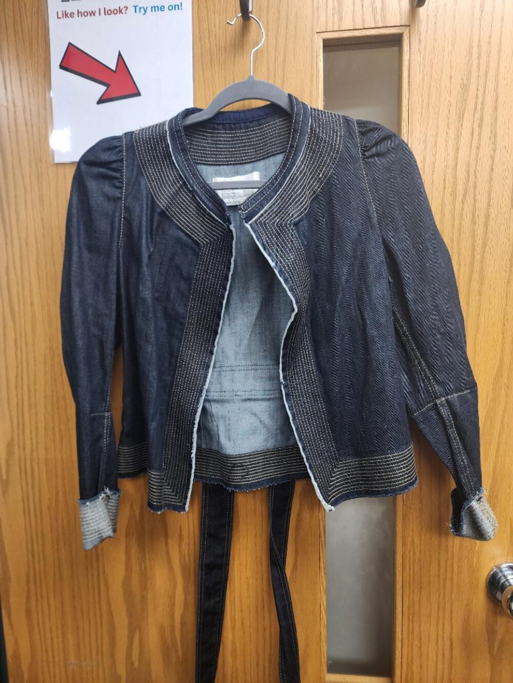 BCBGMaxAzria cropped denim coat